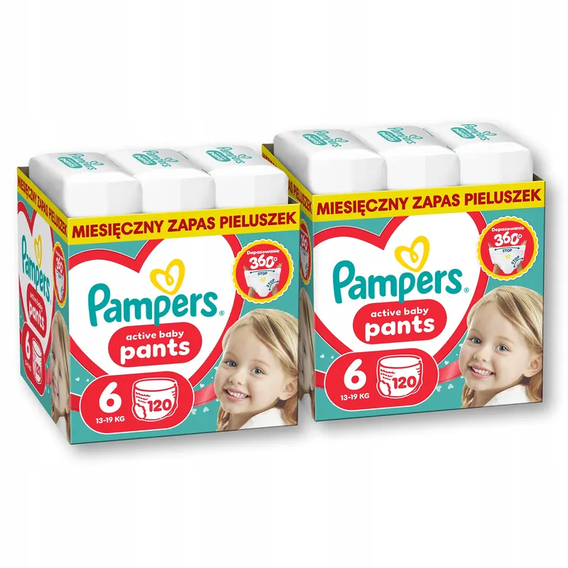 Pampers Active Baby Pants rozmiar 6, 2x 120 szt., 13-19 kg Pieluchomajtki