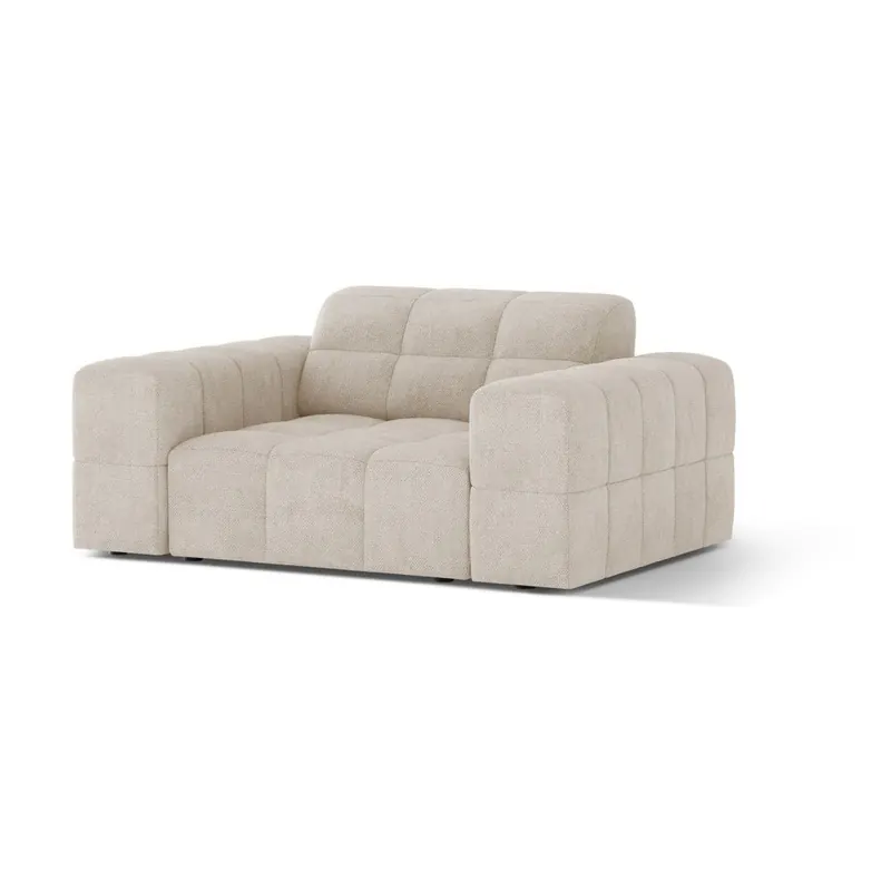 Kremowy fotel z tkaniny szenilowej Chicago – Cosmopolitan Design