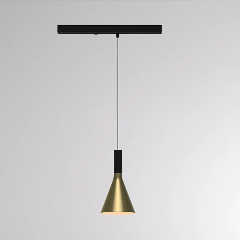 Lampa wisząca na szynie LED LORA I, mosiężna, Ø 15 cm, 40°, CCT, 3-fazowa