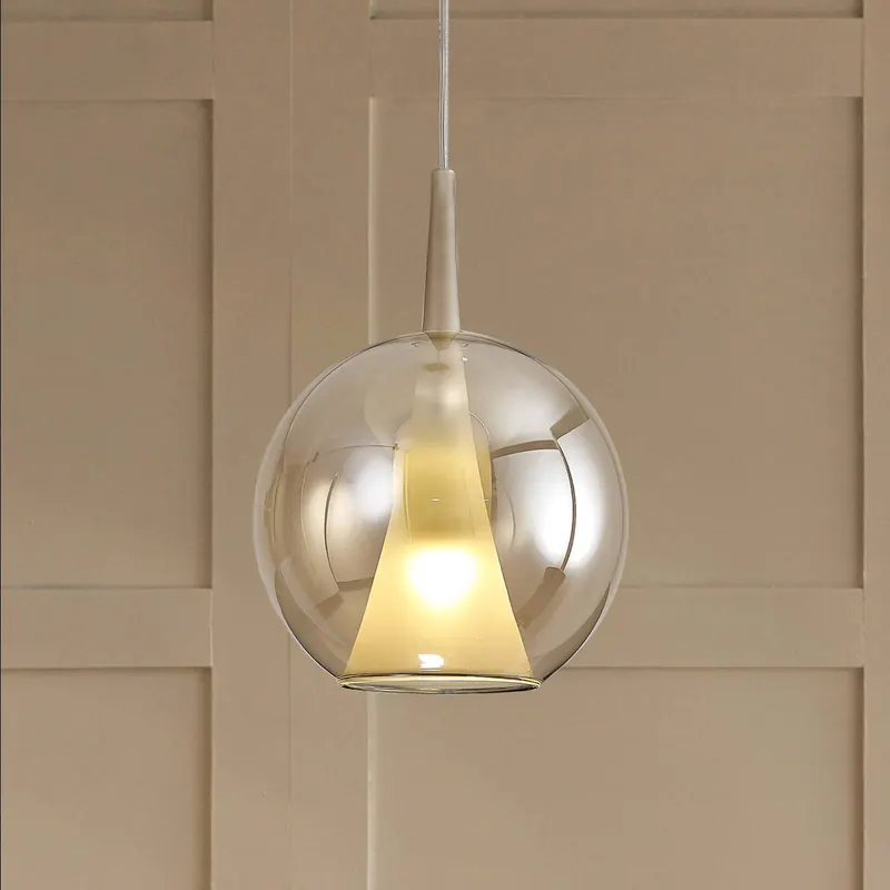 Lampa wisząca Elsa, 1-punktowa, Ø 25 cm, szkło, brąz