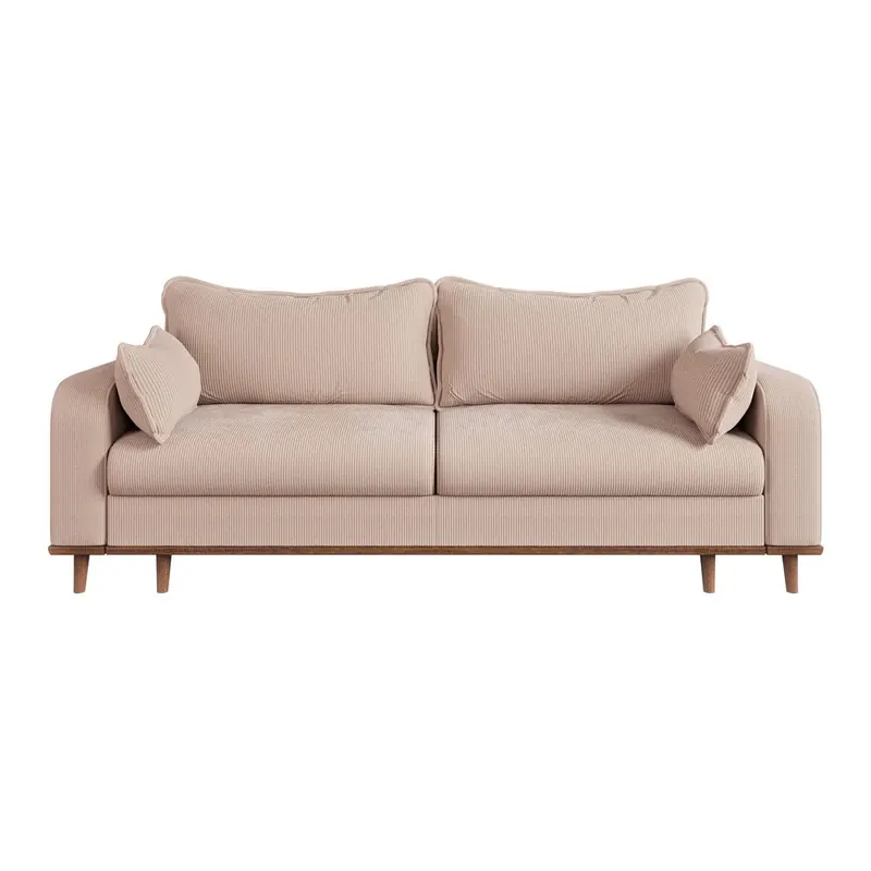 Beżowa sztruksowa sofa 220 cm Beata – Ropez