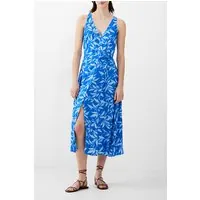 French Connection Avalina Delphine Midi Dress Blue Maat: 6 | Midi Jurken Outlet | Dames | Blauw