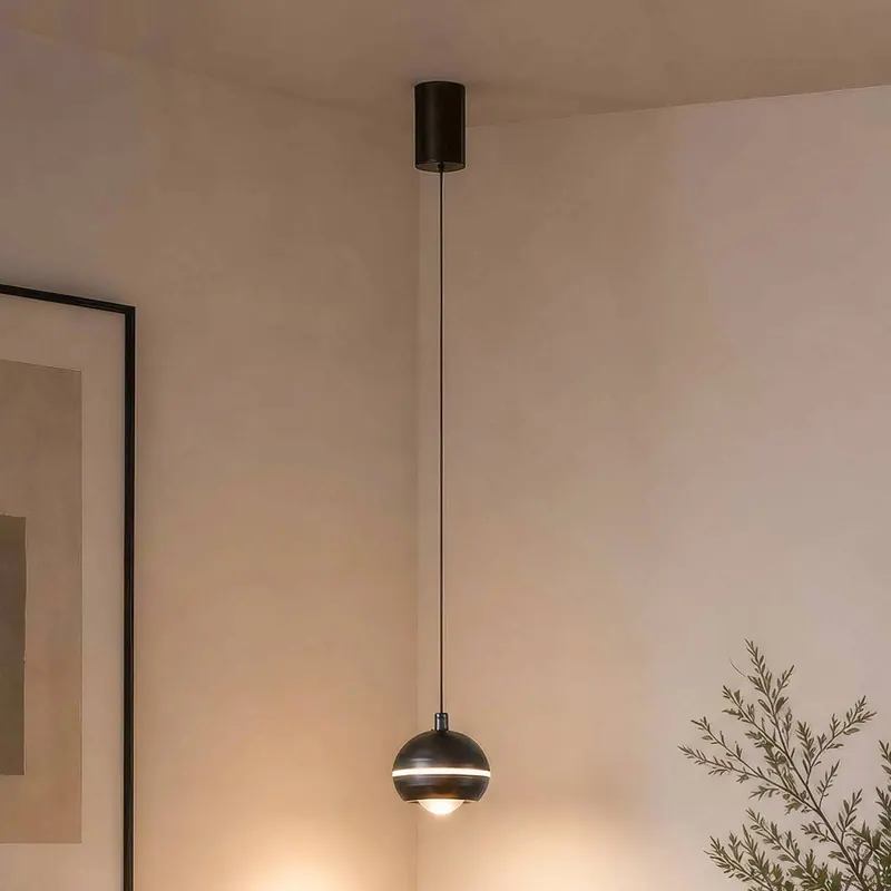 Żyrandol LED Meteor, 1-punktowy, nikiel czarny, metal, CCT