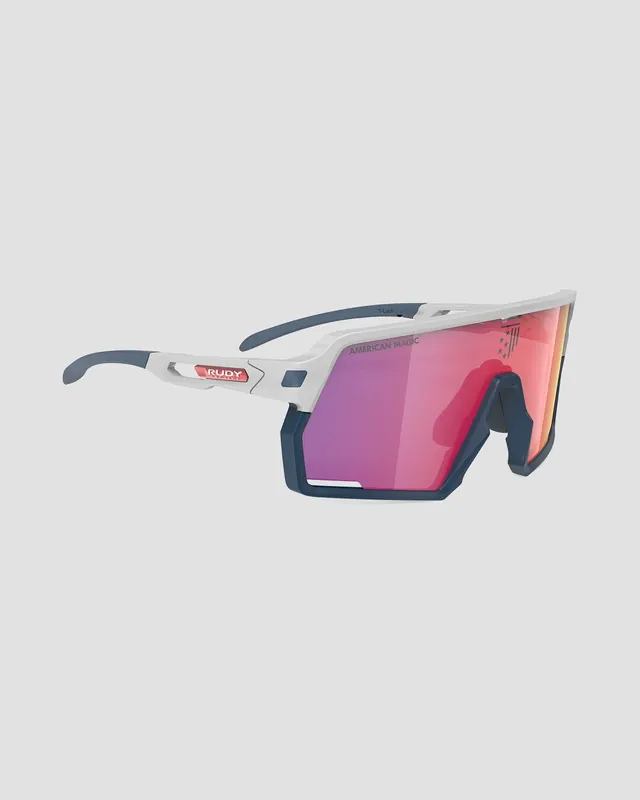 Okulary Rudy Project KELION AMERICAN MAGIC Light Grey Matte - Multilaser Red (one size)