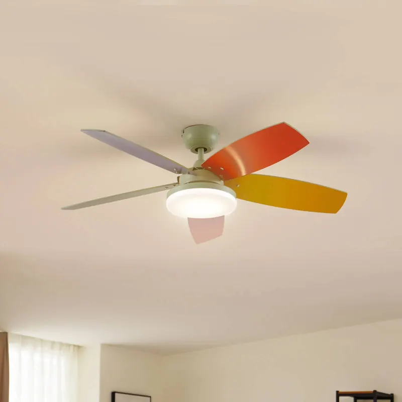 Wentylator sufitowy LED Lindby Jonte, drewno, DC, cichy, Ø 106 cm