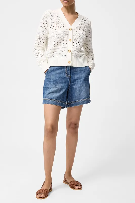 French Connection Crochet Cardigan Summer White Maat: M | Cardigans Outlet | Dames | Wit