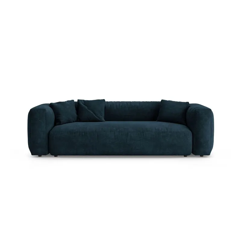 Ciemnoniebieska aksamitna rozkładana sofa modułowa 264 cm Martina – Micadoni