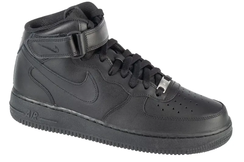 Nike Air Force 1 Mid 07 CW2289-001, Męskie, Czarne, buty sneakers, skóra licowa, rozmiar: 44,5