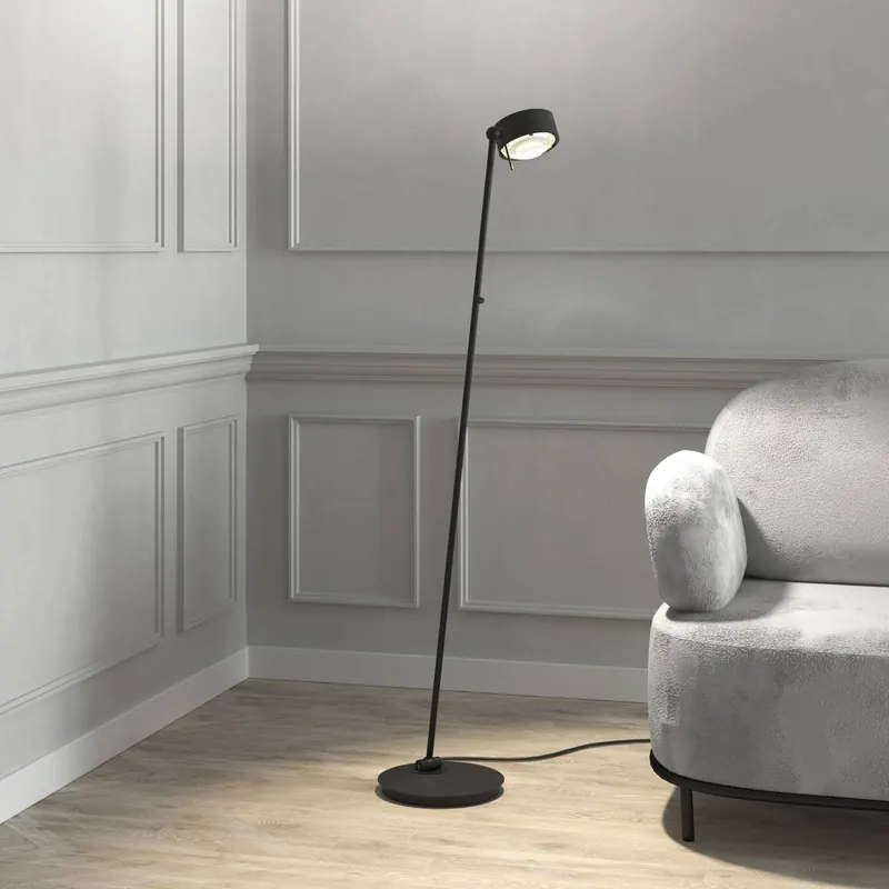 Puk! 120 Floor LED przezroczysta, czarna matowa