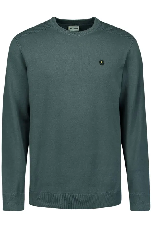 No Excess Pullover Crewneck Solid Knit Dark Steel Maat: L | Sweaters Outlet | Heren | Grijs
