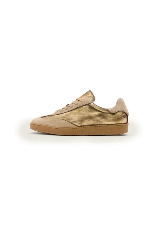 AllSaints Thelma Suede Sneaker Antique Gold Maat: 37 | Sneakers Outlet | Dames | Goud