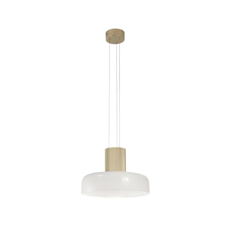 Lampa wisząca LED Lunar, biała/złota, szkło, CCT, ściemniana