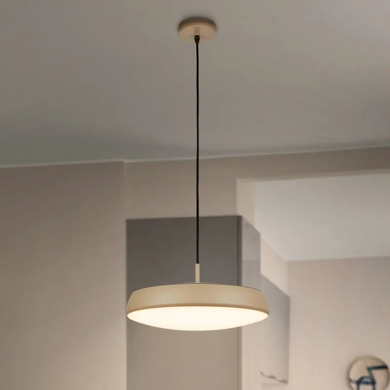 Lampa wisząca LED Nala, beżowa, metal/tworzywo sztuczne, Ø 35 cm