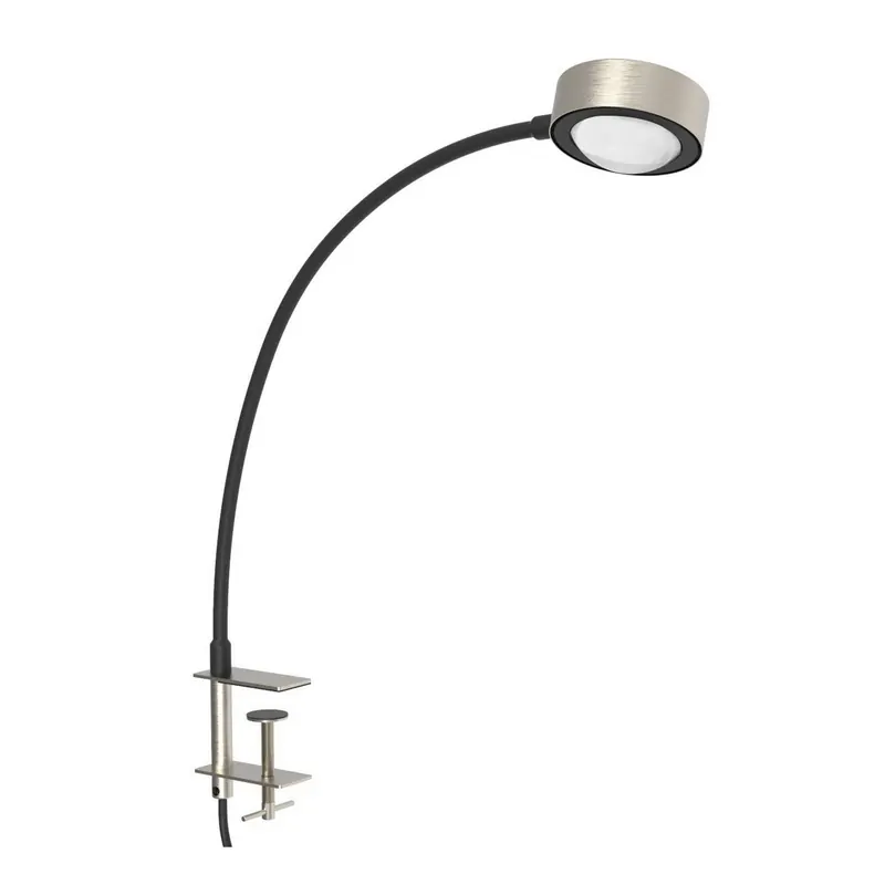 Lampa stołowa LightMe Powerlens Flex, śruba, kolor tytanowy
