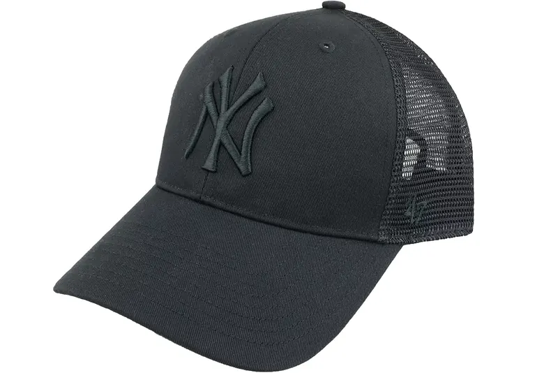 47 Brand MLB New York Yankees Branson Cap B-BRANS17CTP-BKB, Unisex, Czarne, czapki z daszkiem, poliester, rozmiar: One size