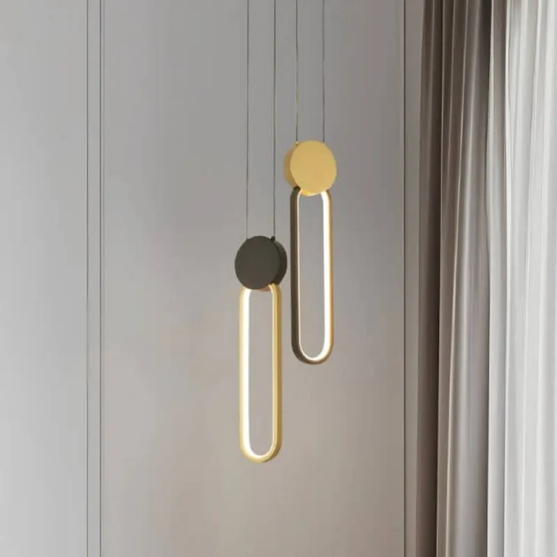Żyrandol LED 23101, złoto/czerń, szerokość 12 cm, metalowa, ściemniana
