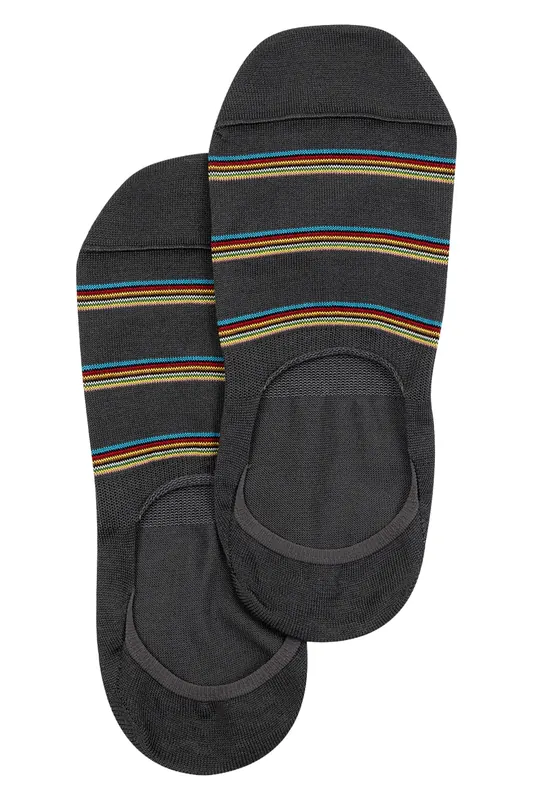 Paul Smith Men Sock Sig Blk No Show Slate Maat: OS | Sokken Outlet | Heren | Grijs