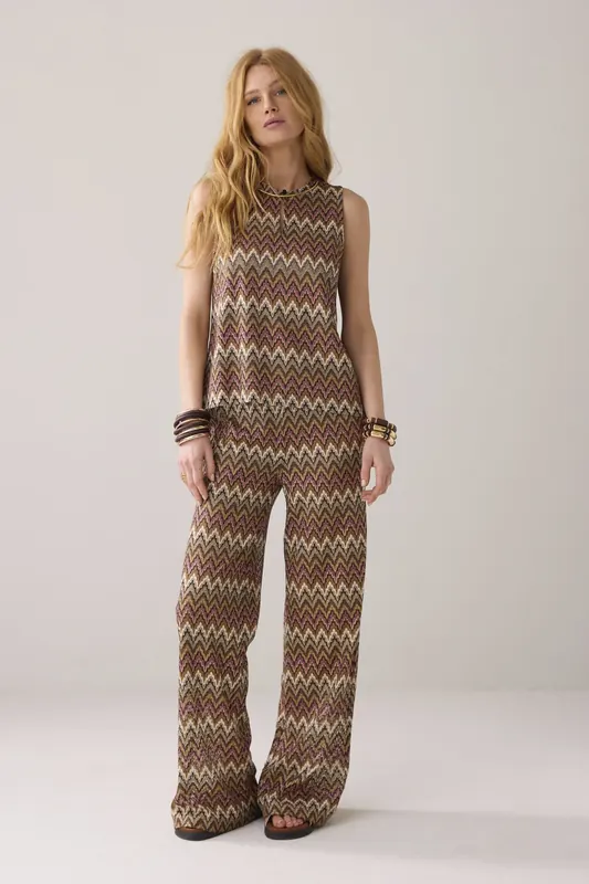 Summum Woman Sleeveless Zig Zag Top Multicolour Maat: M | Mouwloze Tops Outlet | Dames