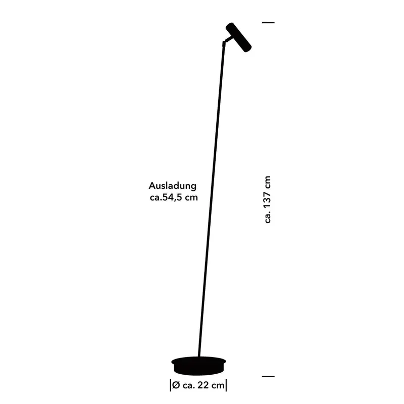 Lampa stojąca LED Tom Pro, czarna, 1-punktowa, CCT, ściemniana