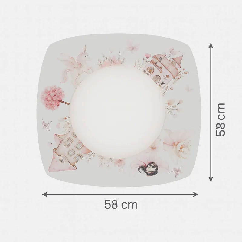 Lampa sufitowa LED Feenwelt Starlight, biało-różowa, długość 58 cm