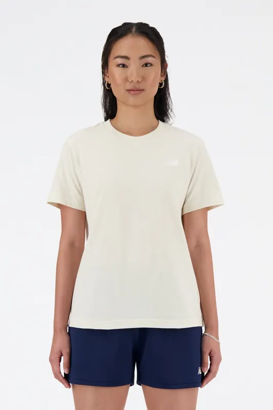 New Balance Sport Essentials Jersey T-shirt Linen Maat: XL | Sport Shirts Outlet | Dames | Beige