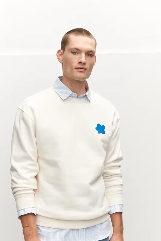 The Goodpeople Lpatch Sweater Off White Maat: L | Sweaters Outlet | Heren | Wit