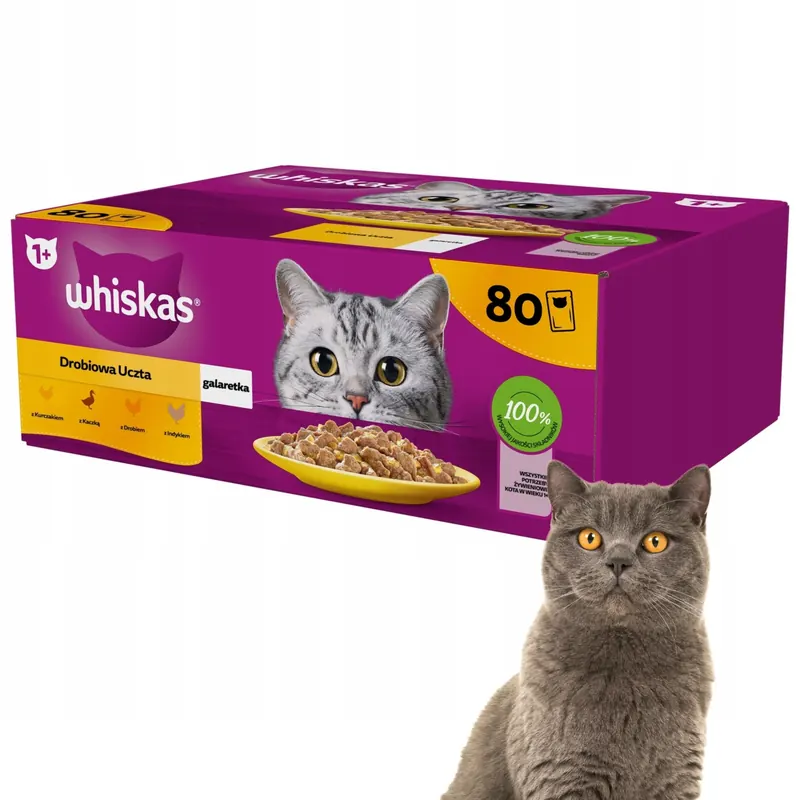 Whiskas Mokra Karma Dla Kota MIX Smaków W Galaretce 80X85 G