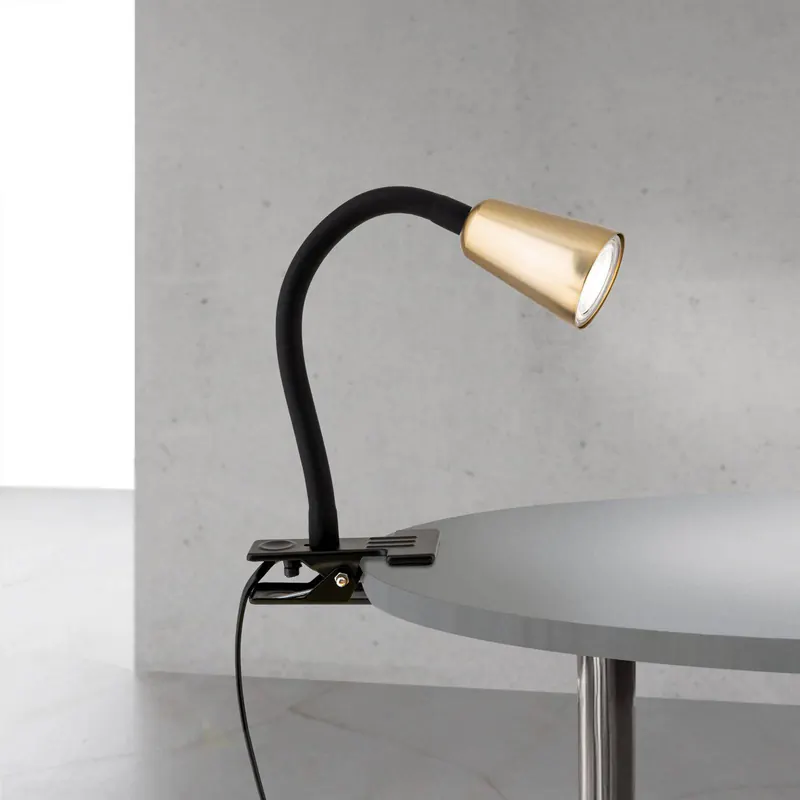 Lampa z klipsem Dotty, kolor mosiężny, wysokość 33 cm, GU10