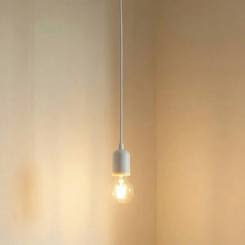 Lampa wisząca Lindby Hattie, oprawa E27, biała, Ø 4,7 cm