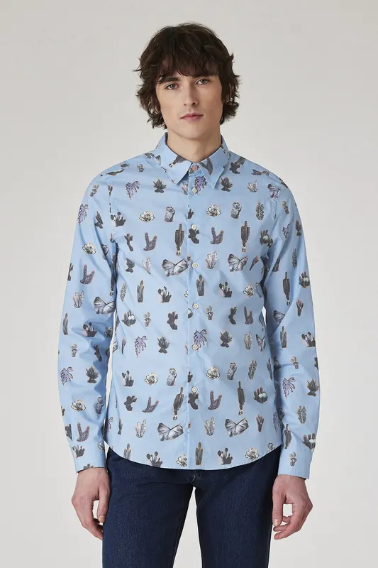 Paul Smith Mens Ls Tailored Fit Shirt Light Blue Maat: L | Casual Overhemden Outlet | Heren | Blauw