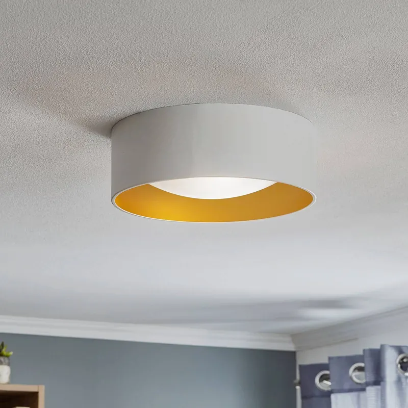 Lampa sufitowa Euluna Moss, biała/złota