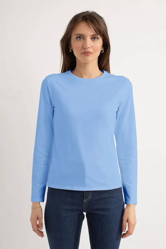 Josephine & Co Hailey Ls T-shirt Light Blue Maat: M | Longsleeves Outlet | Dames | Blauw