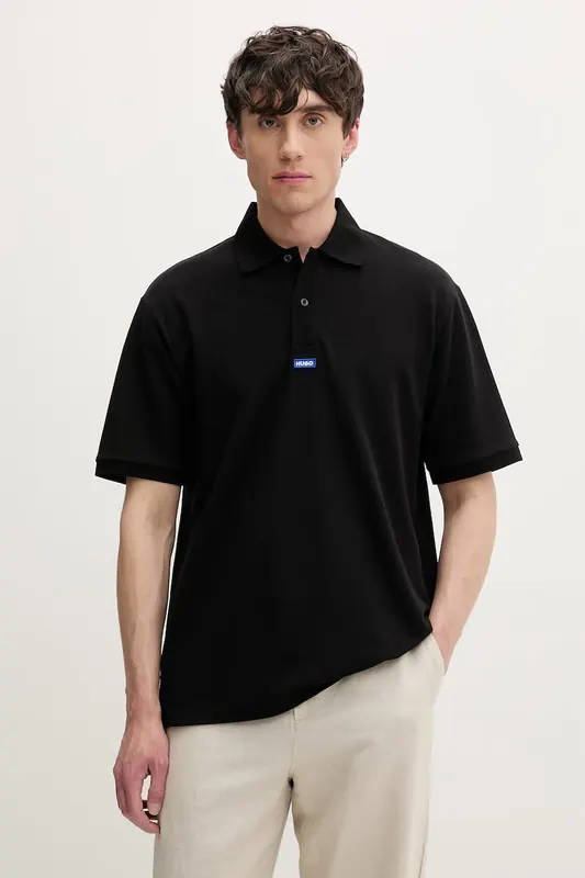 HUGO Blue polo męskie bawełniane Nolitos