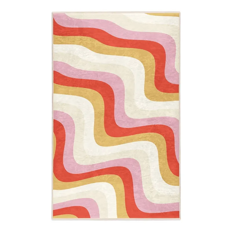 Żółto-różowy dywan odpowiedni do prania 80x150 cm Creamy Raspberry Swirl – Mila Home