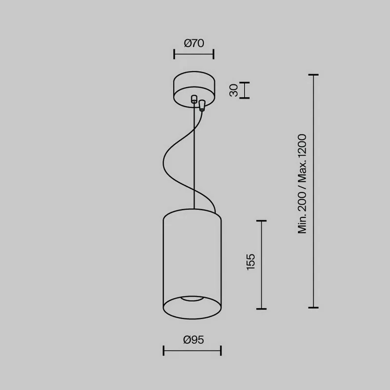 Maytoni żyrandol LED Efir, czarny, Ø 9,5 cm, 25 W, 38°