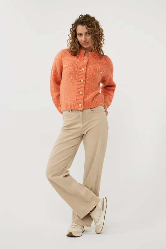 EsQualo Trousers Jeans Wide Leg Garment Dye Sand Maat: 36 | Pantalons Outlet | Dames | Beige