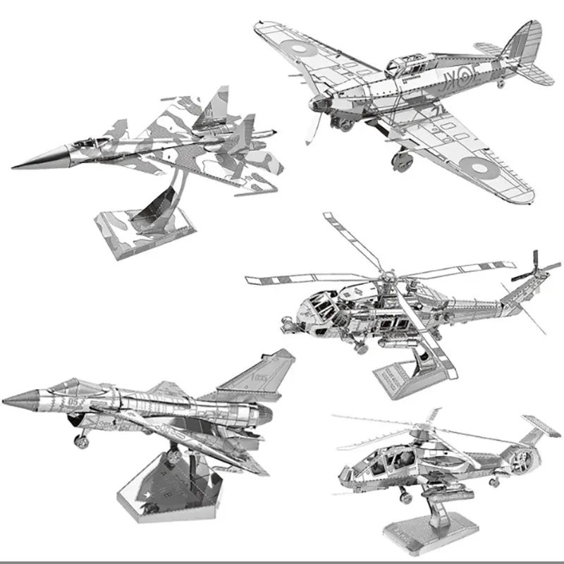 Samolot 3D puzzle metalowe zestaw modeli DIY laserowo wycinane puzzle zabawka dla dzieci