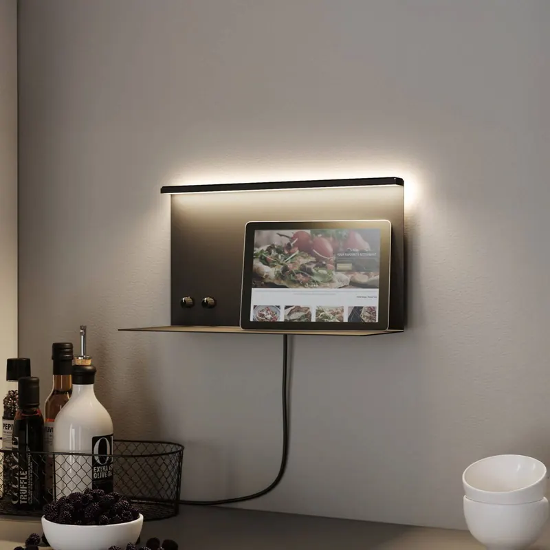 Paulmann Kinkiet LED Jarina czarny 35 cm półka Port USB