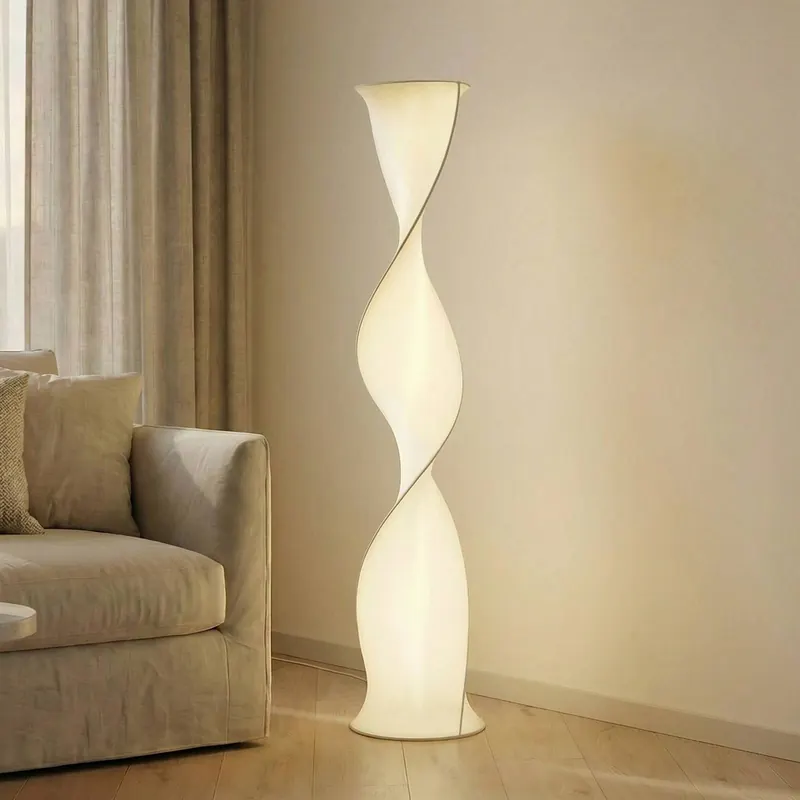Lampa stojąca LED Lucande Novelle, biała, CCT, wysokość 137 cm, Ø 29 cm