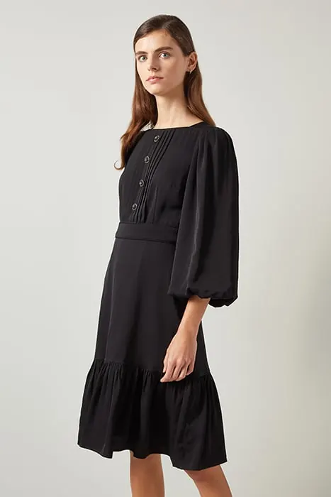 LK Bennett Jade Full Midi Dress Black Maat: 14 | Midi Jurken Outlet | Dames | Zwart