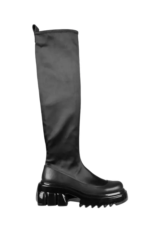 Stine Goya Colorado Hybrid Wedge Stretch Boot Jet Black Maat: 38 | Laarzen Outlet | Dames | Zwart