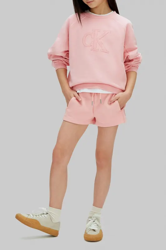 Calvin Klein Girls Ck French Terry Shorts Quartz Pink Maat: 8 | Broeken Outlet | Unisex | Roze