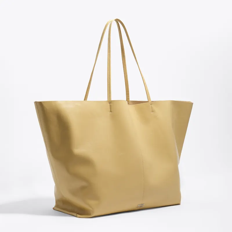 Torba shopper maxi skóra orzech laskowy