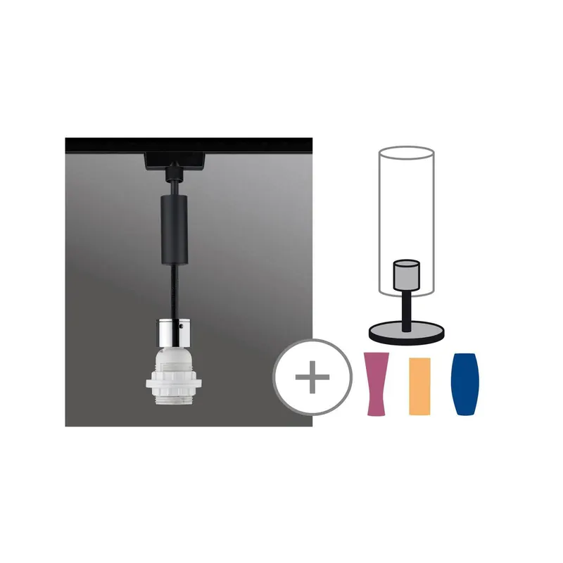 Paulmann URail 2Easy Basic lampa wisząca czarna