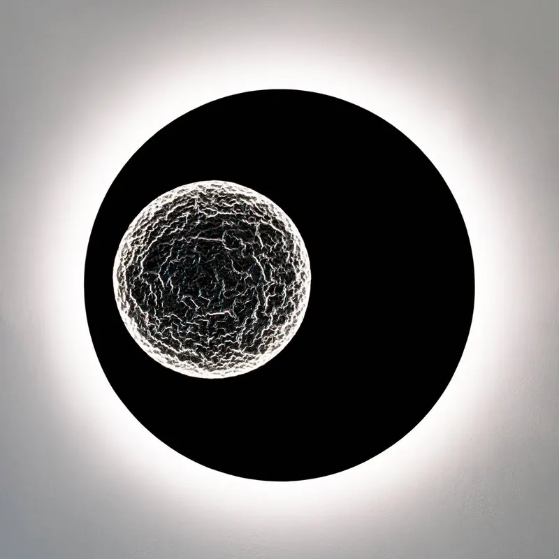 Kinkiet LED Luna, brązowo-czarno-srebrny, Ø 120 cm, żelazo