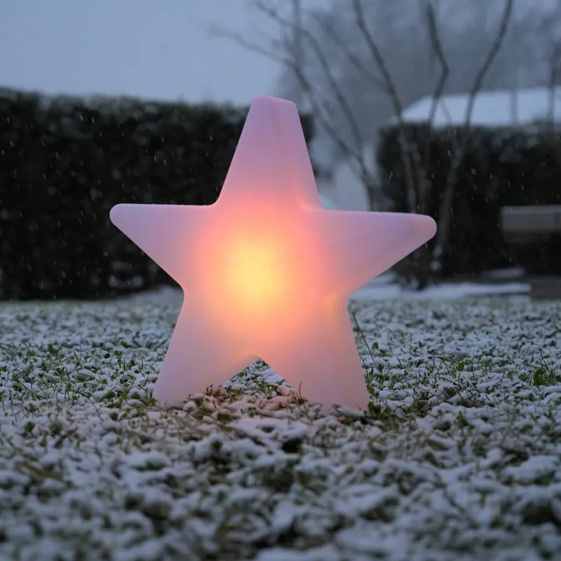 Akumulatorowe oświetlenie dekoracyjne LED Star, wys. 39,5 cm, IP44, biała, RGBW
