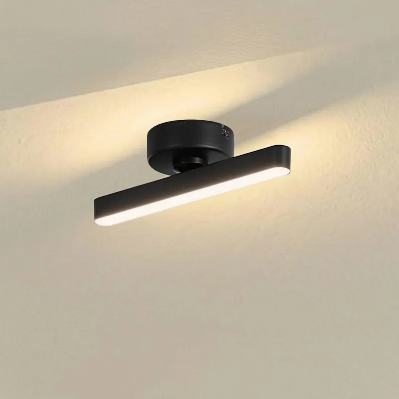 Lampa sufitowa LED Lindby Eldrin, 1-punktowa, czarna, listwa świetlna