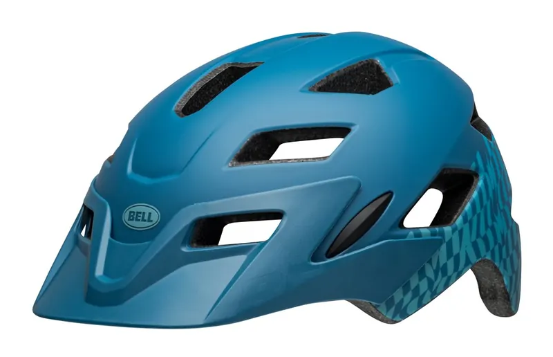 Kask juniorski BELL SIDETRACK wavy checks matte niebieski Uniwersalny (50–57 cm) (50-57)