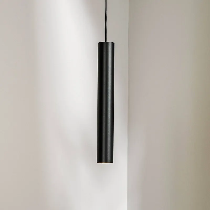 Żyrandol Eye, 1-punktowa, czarny, wysokość klosza 40 cm