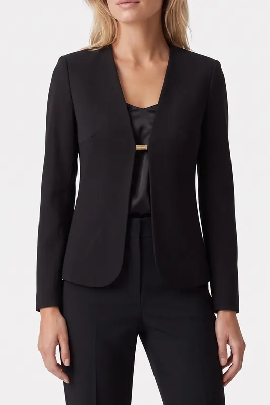 GUESS Gwen Front Open Blaz Jet Black A996 Maat: 36 | Blazers Outlet | Dames | Zwart